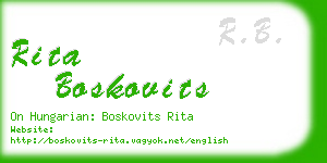 rita boskovits business card